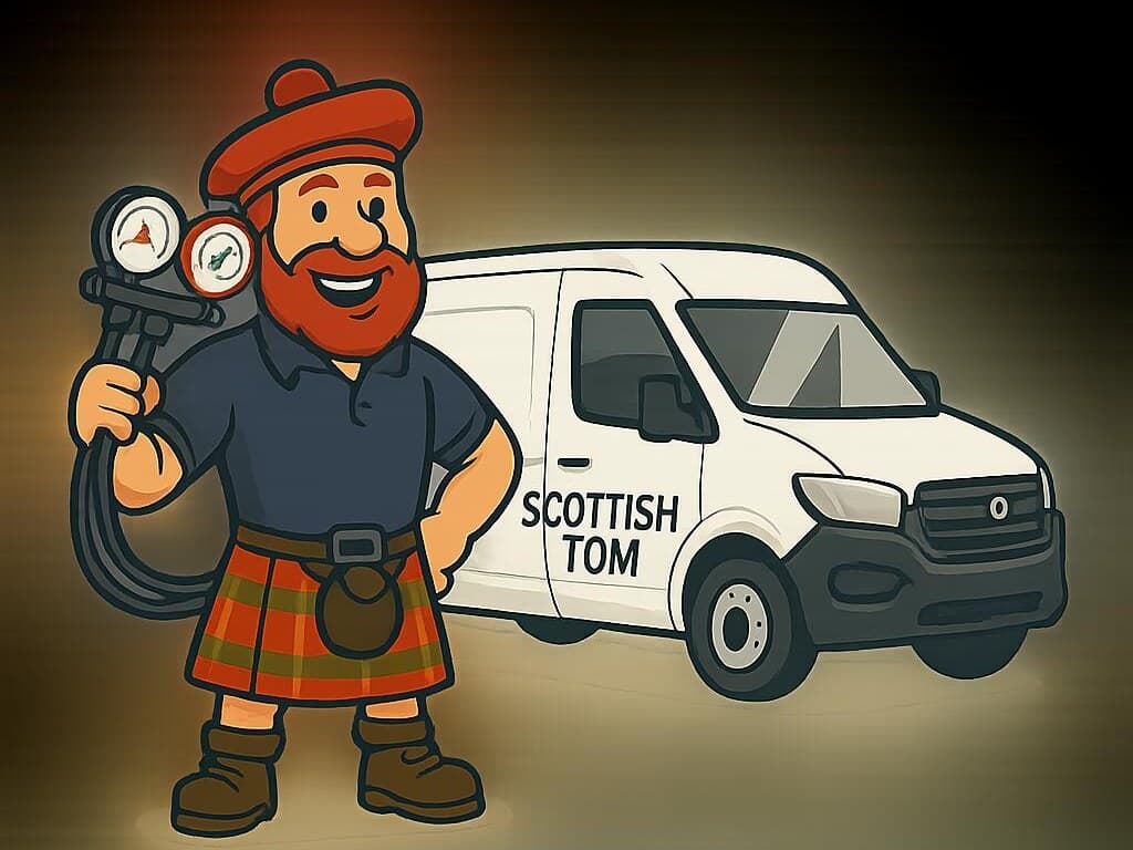 Scottish-Tom service van and mascot